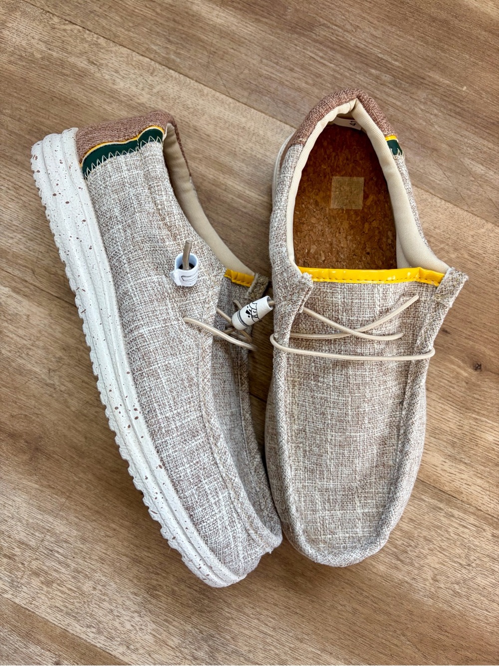 Men’s Beige and Yellow Casual Slip-On Loafers 8